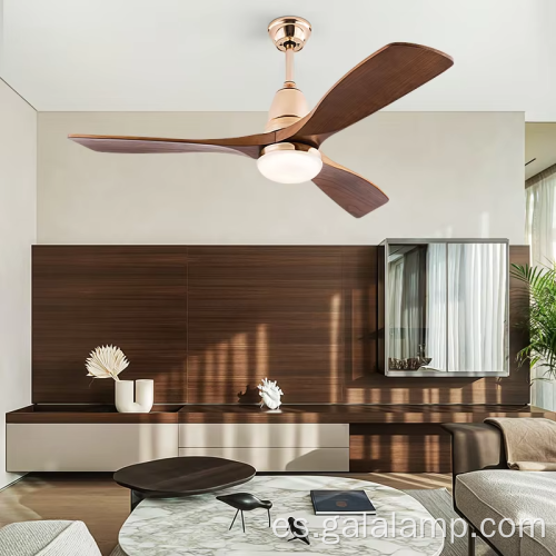 Luz del ventilador de techo de madera maciza LED